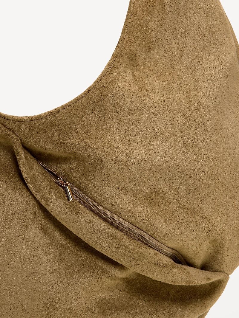 Oversized Suede Hobo Bag