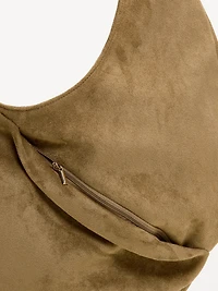 Oversized Suede Hobo Bag