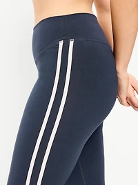 High-Waisted PowerChill Side-Striped 7/8 Cotton Leggings