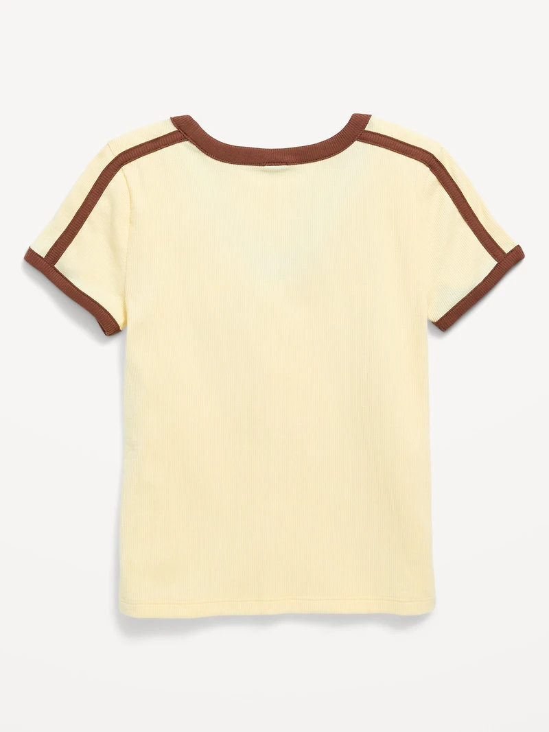 Fitted Short-Sleeve Graphic T-Shirt for Girls