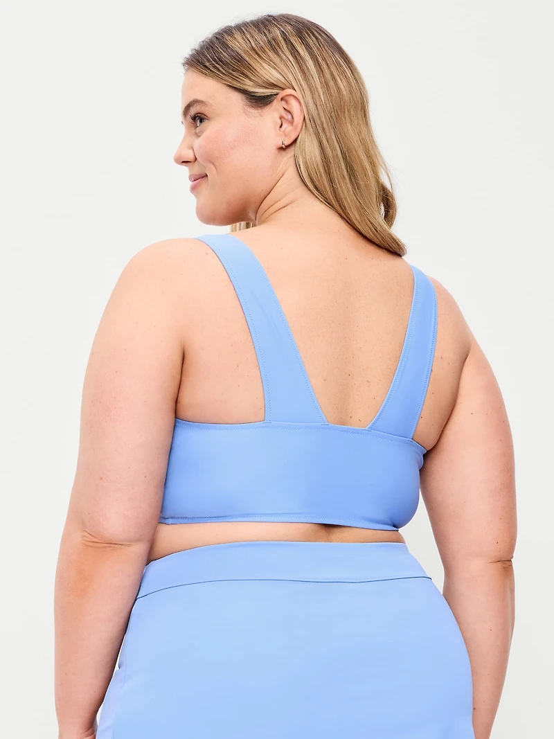 Matte Longline Bikini Swim Top