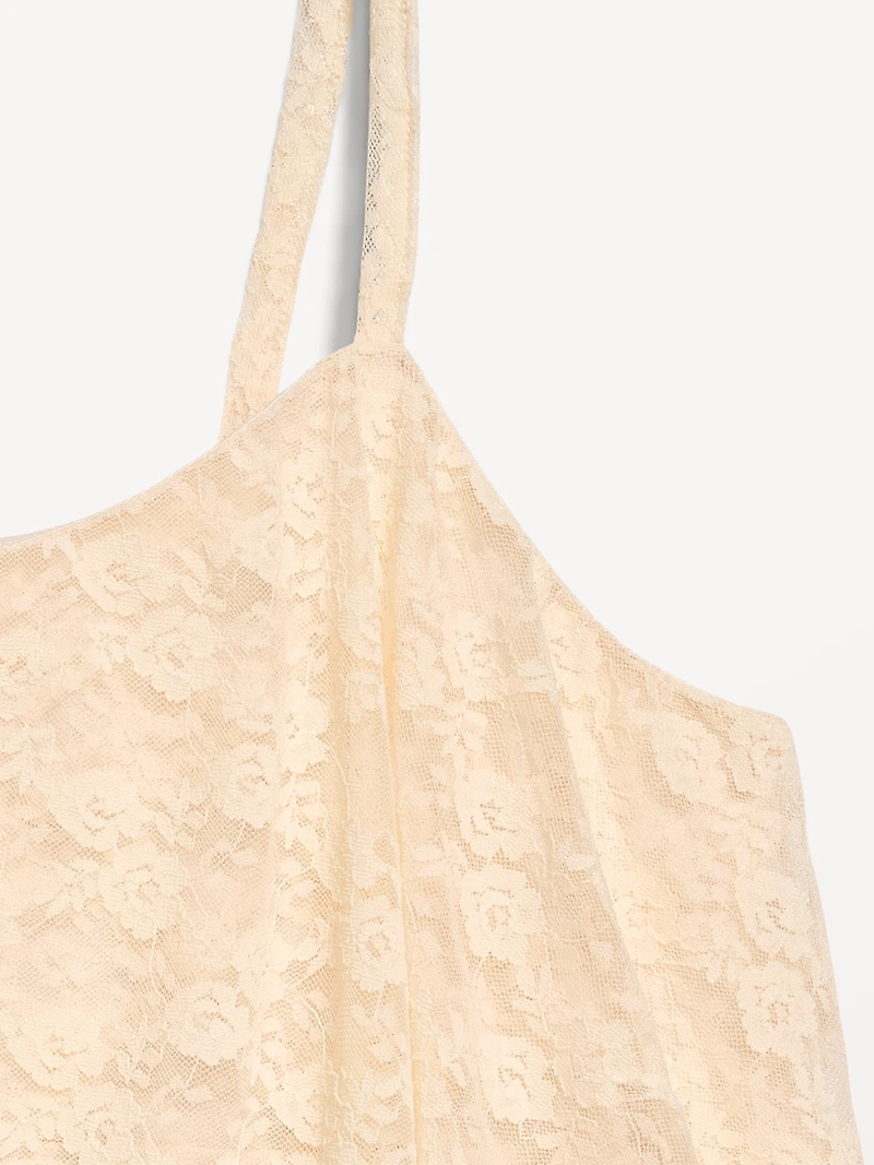 Sleeveless Tiered Lace Ruffle Top