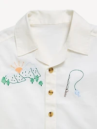 Short-Sleeve Embroidered Shirt for Toddler Boys