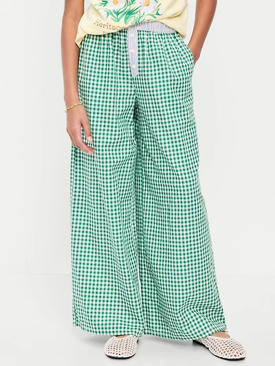 Pull-On Loose Twill Pants for Girls