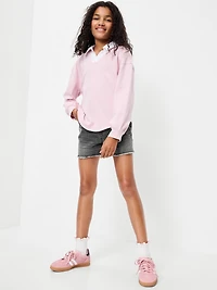 High-Waisted Frayed-Hem Jean Shorts for Girls