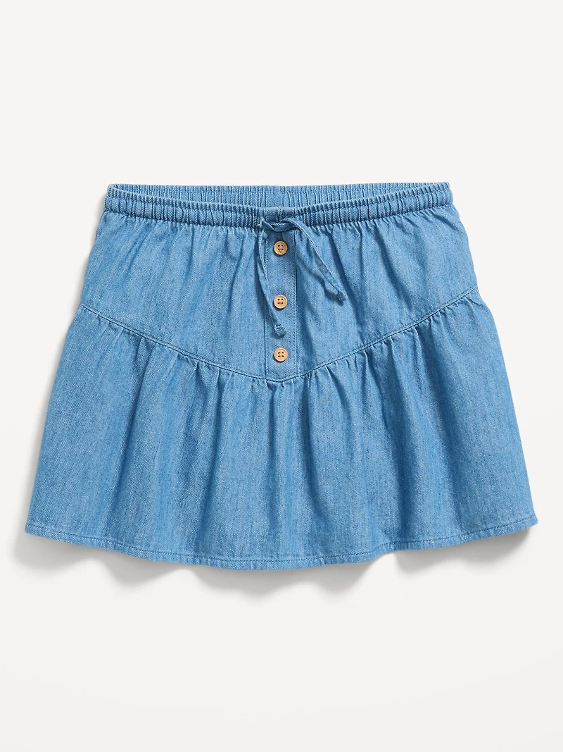 Chambray Buttoned Skirt for Girls