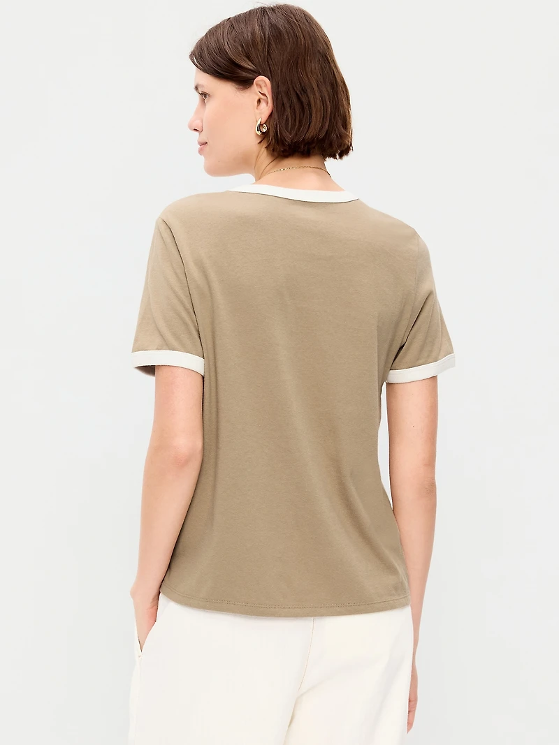 EveryWear Crew-Neck Logo-Graphic Ringer T-Shirt