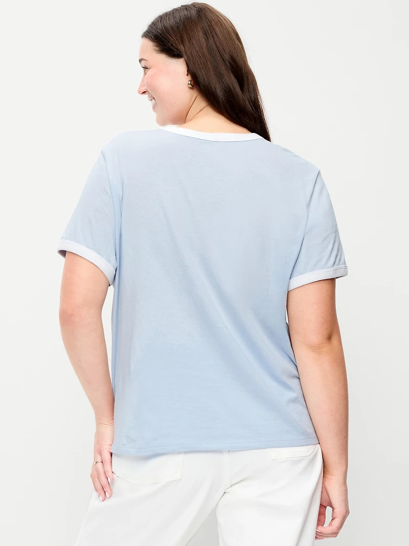 EveryWear Crew-Neck Logo-Graphic Ringer T-Shirt