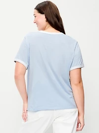 EveryWear Crew-Neck Logo-Graphic Ringer T-Shirt