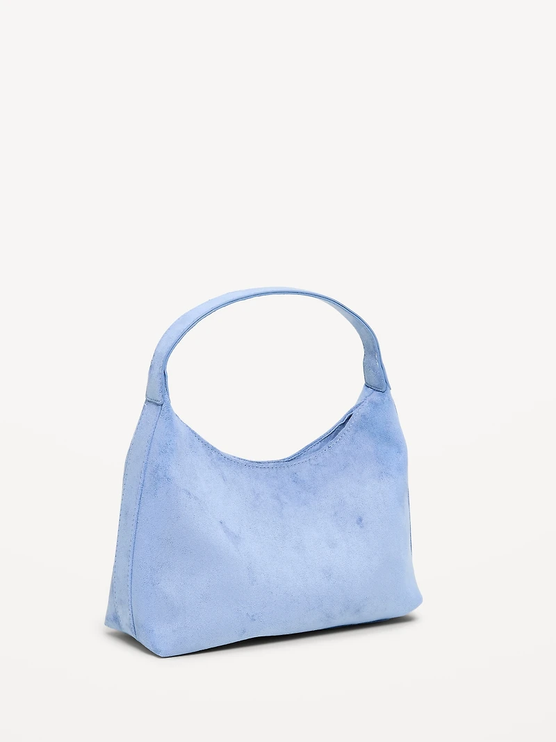 Faux-Suede Mini Hobo Bag