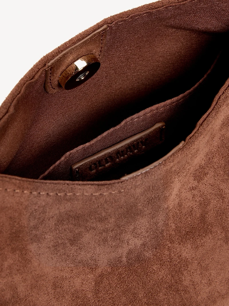 Faux-Suede Mini Hobo Bag