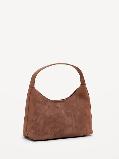 Faux-Suede Mini Hobo Bag