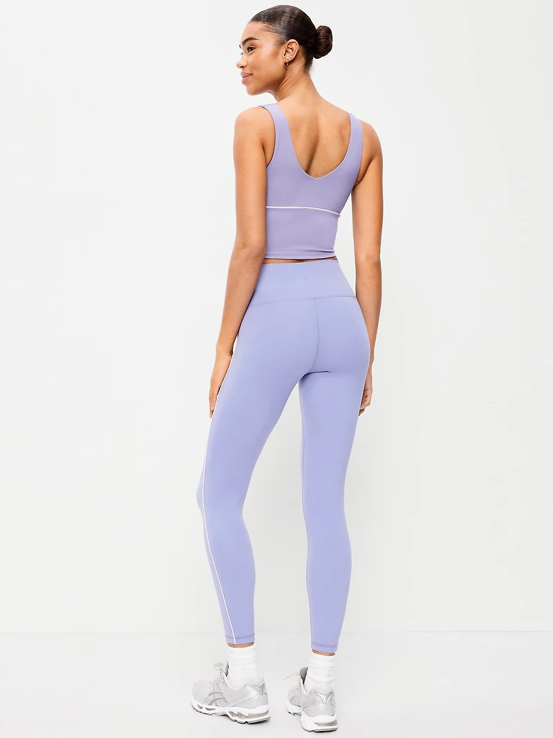 High-Waisted StudioSmooth 7/8 Side-Striped Leggings