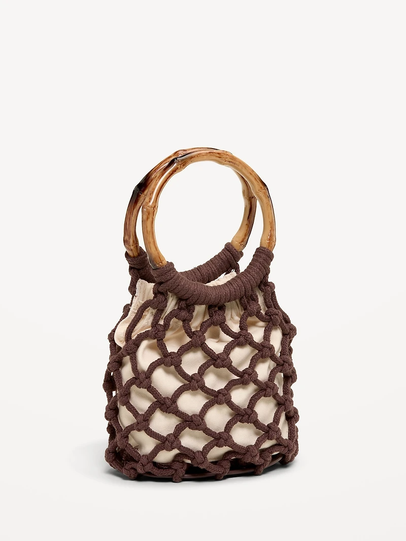 Macrame Ring Handle Bag