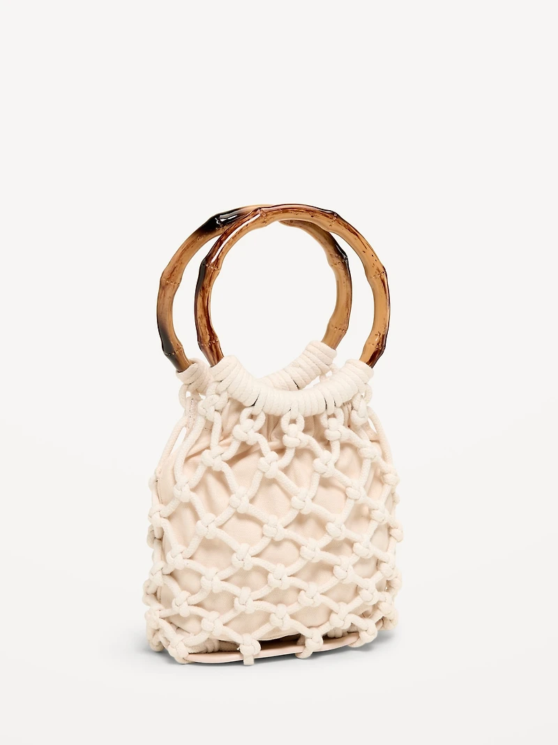 Macrame Ring Handle Bag