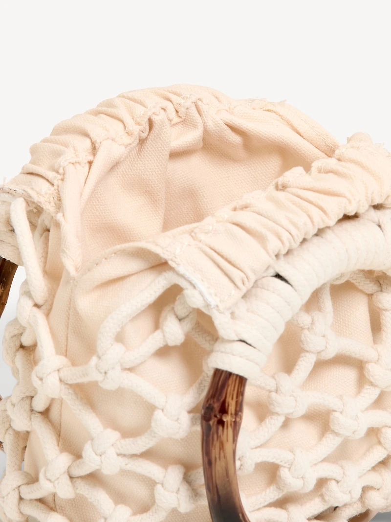 Macrame Ring Handle Bag
