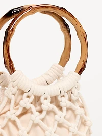 Macrame Ring Handle Bag