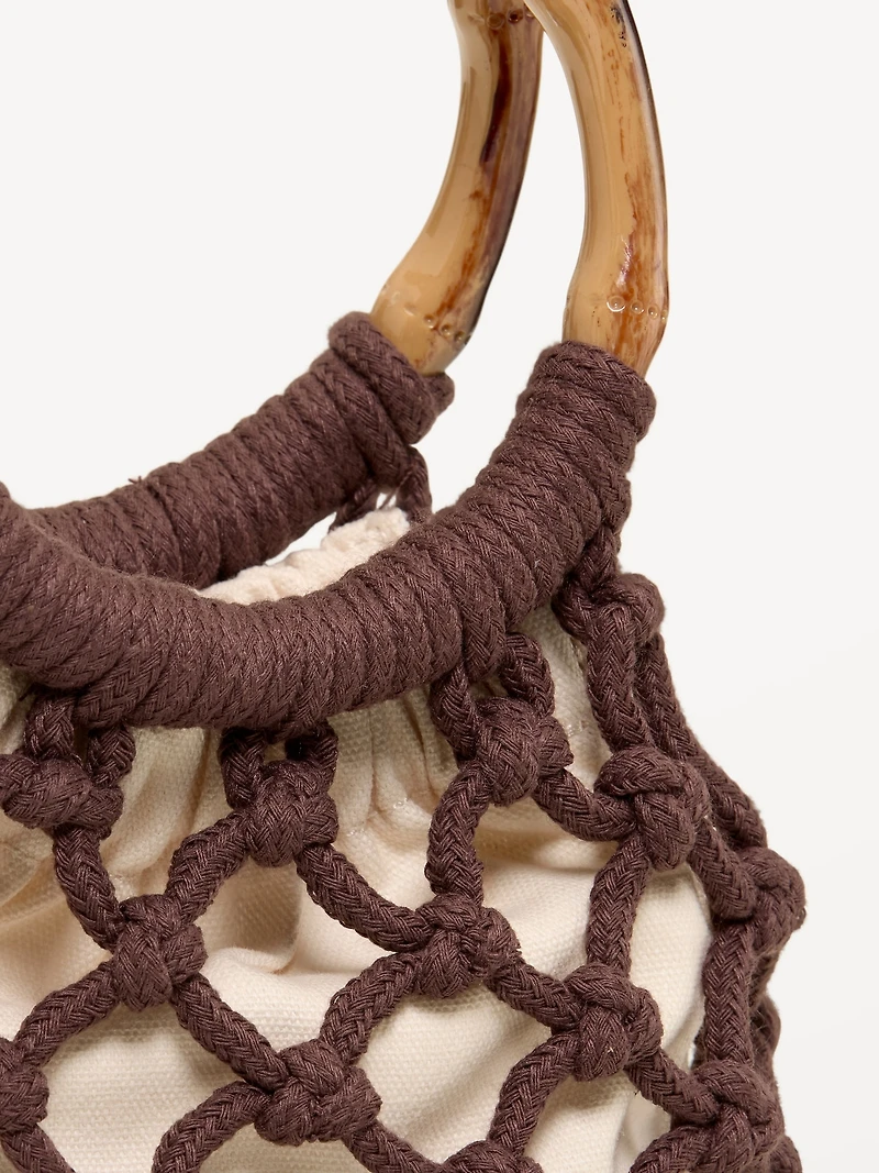 Macrame Ring Handle Bag