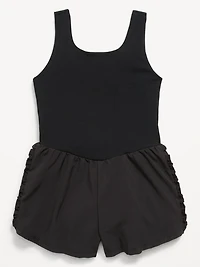 PowerChill Sleeveless Ruffle-Trim Romper for Girls