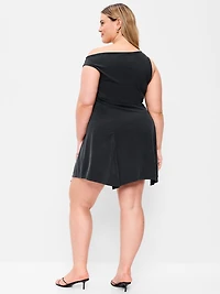Fit & Flare Asymmetrical Shoulder Mini Dress
