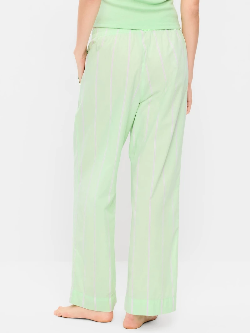 High-Waisted Poplin Pajama Pant