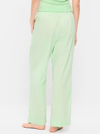 High-Waisted Poplin Pajama Pant