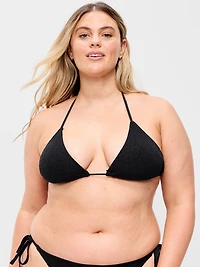 Eyelet Triangle String Bikini Swim Top