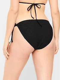 Eyelet String Bikini Swim Bottoms