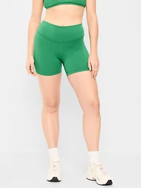 High-Waisted PowerChill Side-Stripe Biker Shorts - 5-inch inseam
