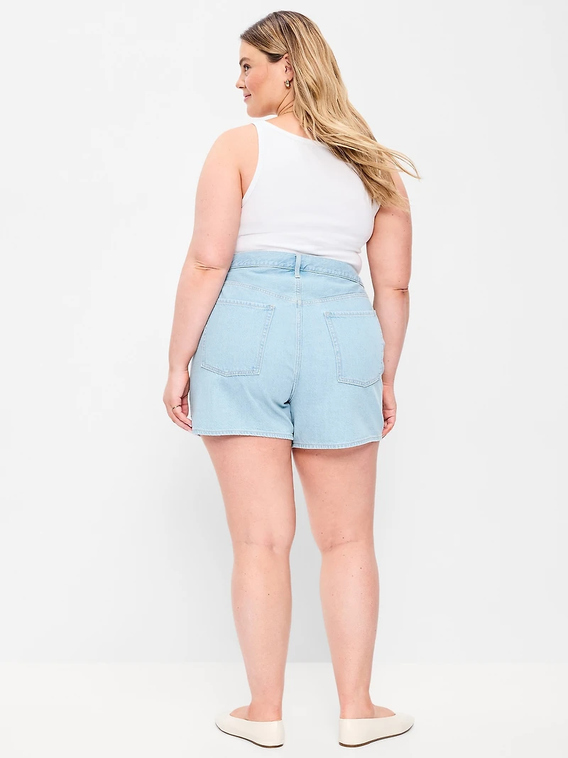 High-Waisted Wow Baggy Jean Shorts - 5-inch inseam