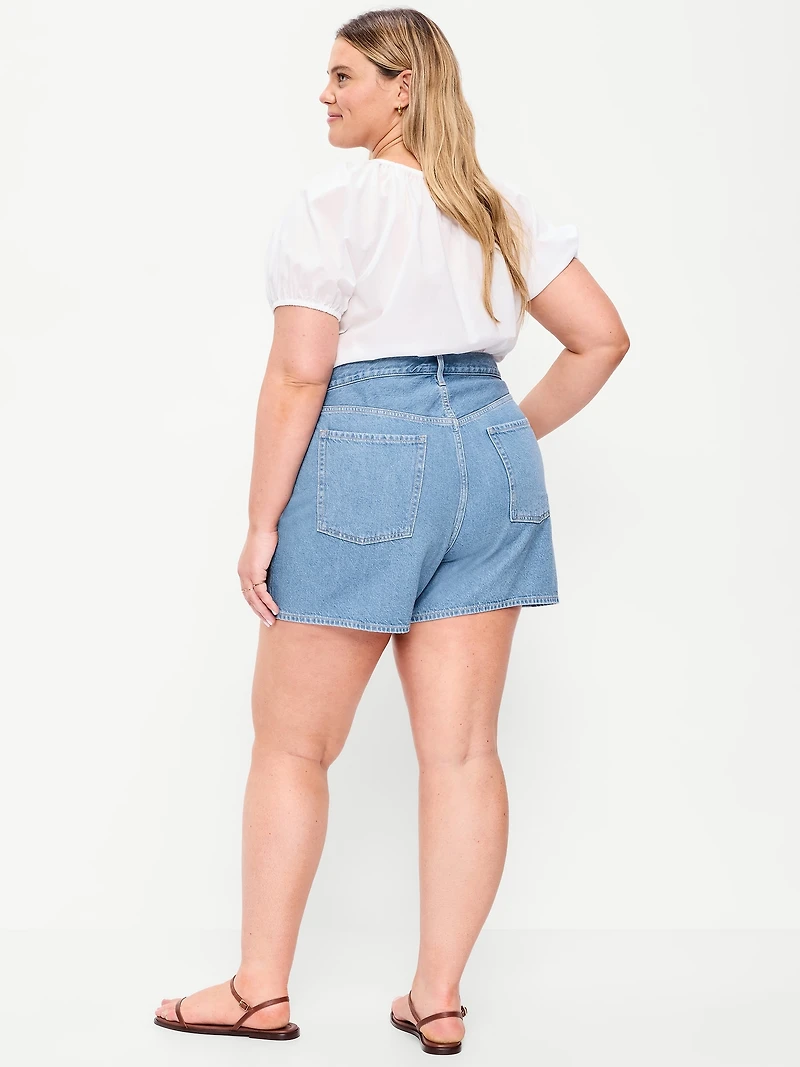 High-Waisted Wow Baggy Jean Shorts - 5-inch inseam