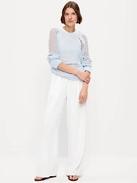 High-Waisted Linen-Blend Wide-Leg Pants