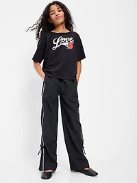 High-Waisted Bow Parachute Pants for Girls