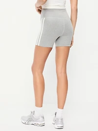 High-Waisted PowerChill Side-Stripe Biker Shorts - 5-inch inseam