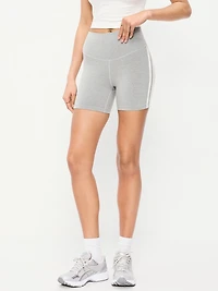 High-Waisted PowerChill Side-Stripe Biker Shorts - 5-inch inseam