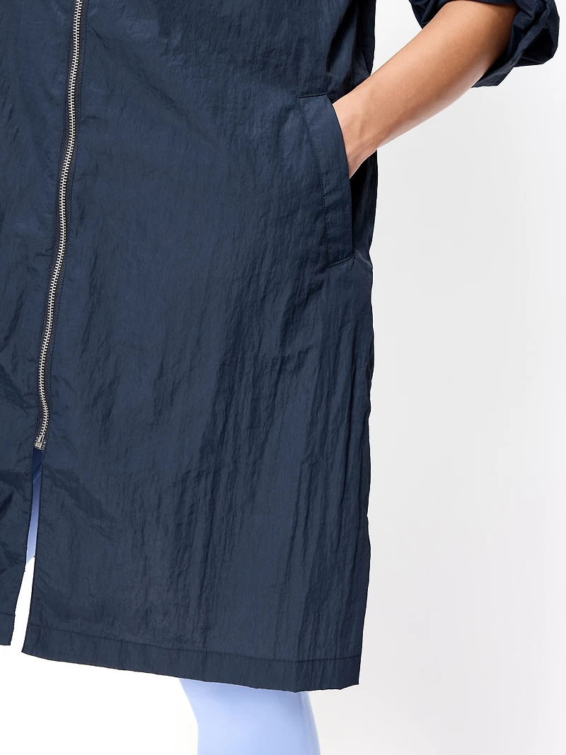 Loose-Fit Hooded Trench Coat