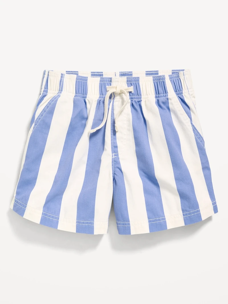 High-Waisted Pull-On Striped Twill Shorts for Girls