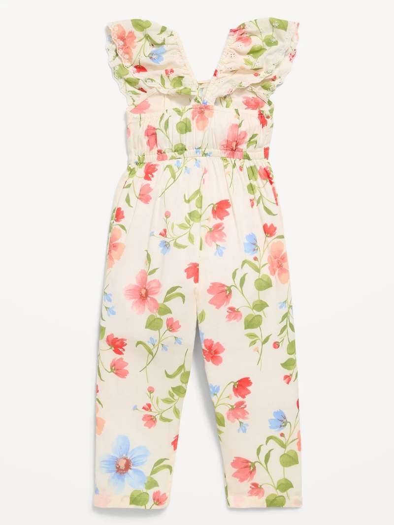 Printed Ruffled Jumpsuit for Toddler Girls