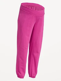 Maternity Rollover-Waist Fleece Jogger