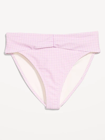 High-Waisted Cinched Bikini Swim Bottoms