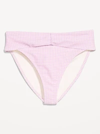 High-Waisted Cinched Bikini Swim Bottoms