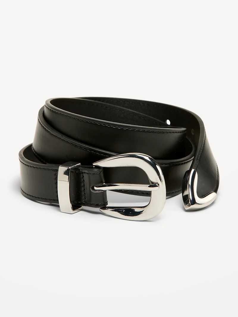 Faux-Leather Western Belt