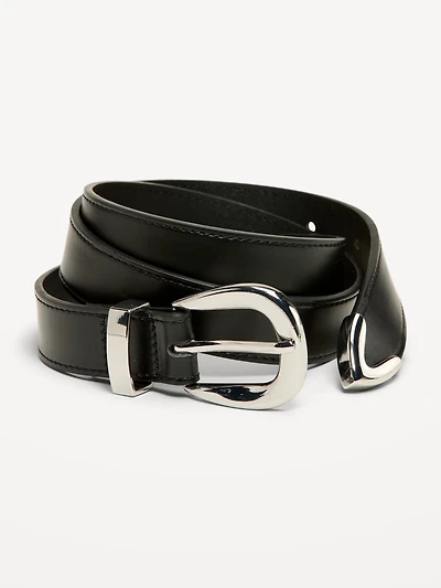 Faux-Leather Western Belt