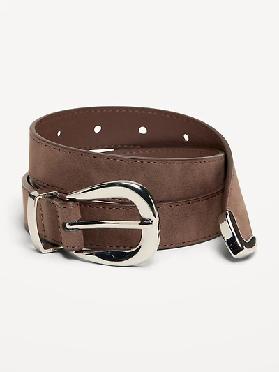 Faux-Leather Western Belt