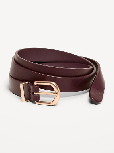 Classic Slim Faux-Leather Belt