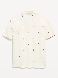 Printed Short-Sleeve Pique Polo Shirt for Boys