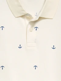 Printed Short-Sleeve Pique Polo Shirt for Boys