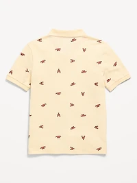 Printed Short-Sleeve Pique Polo Shirt for Boys