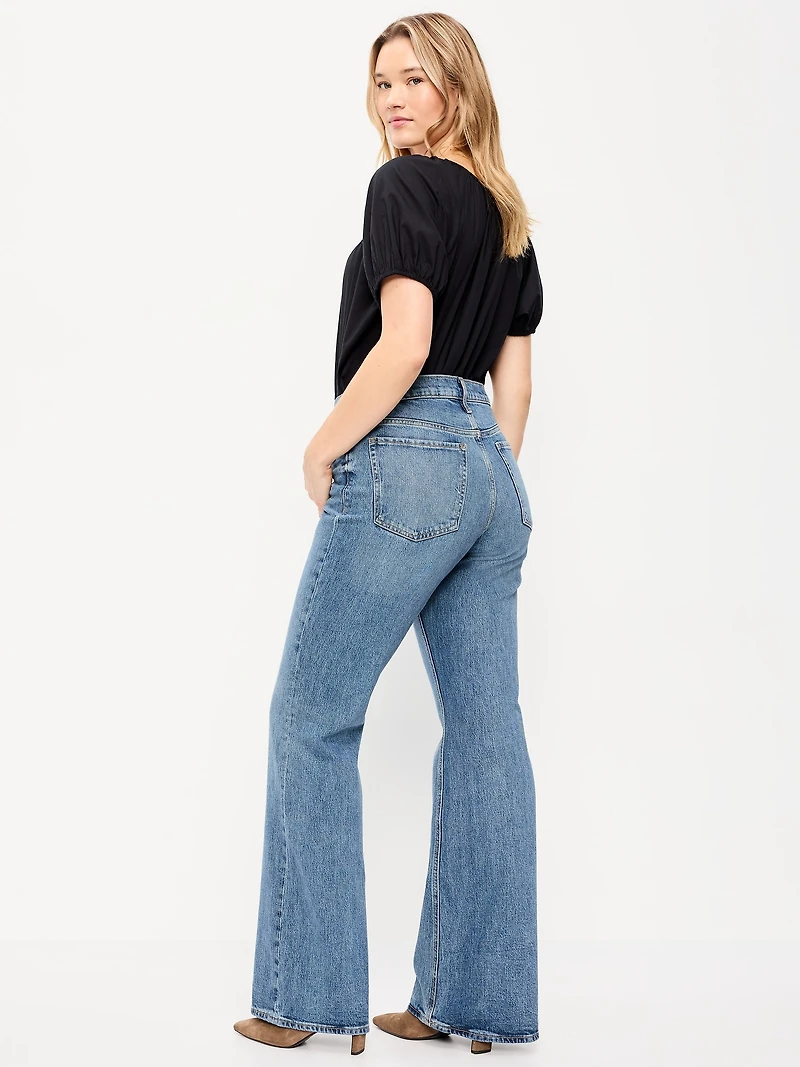 Mid-Rise Loose Boot-Cut Jeans
