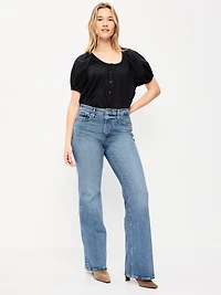 Mid-Rise Loose Boot-Cut Jeans